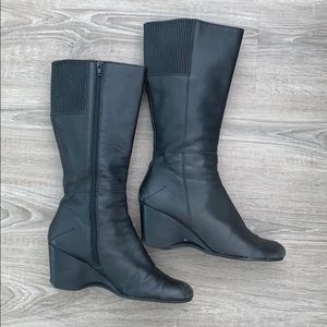 ❤️ Gentle Souls Classic Wedge Heeled Black Boots Size 9M